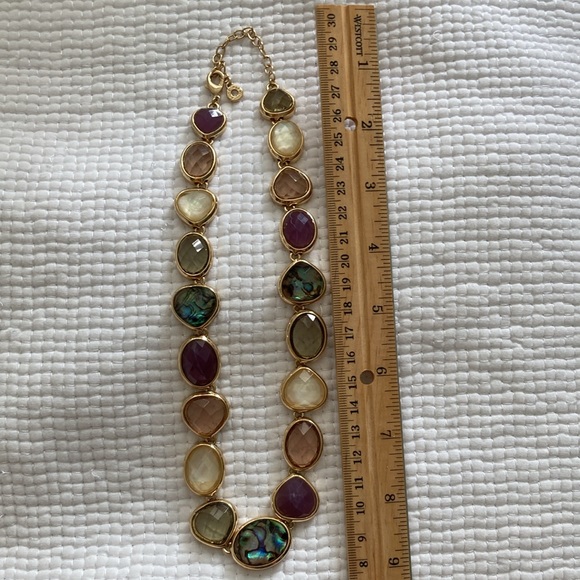 Anne Klein faceted cut gem stone choker necklace - Picture 7 of 7